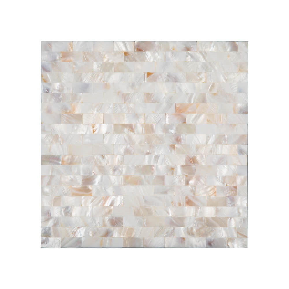 Peel and Stick Shell Backsplash Brick Mother of Pearl Mosaic 6-Pack